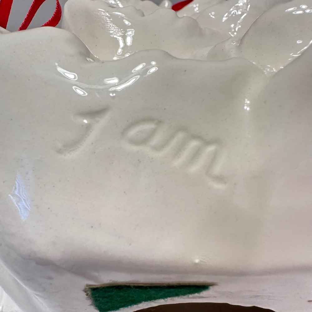 Vintage Jam Sacramento California White Ceramic Christmas Tree with Red Ribbons‎ - Picture 10 of 12